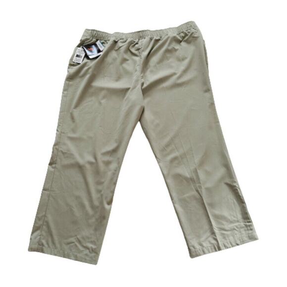 Verite by Barco Pants Woman Tan Celadon Flat Front Arcflex Plus Size 4X NEW - Picture 4 of 12